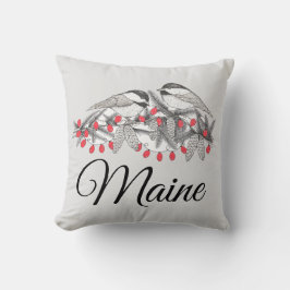 Maine Chickadee Bird Winter Weihnachtsschnee Kissen