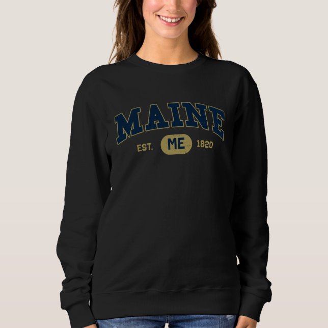 Maine Classic Collegiate Varsity Style COZY Maine Sweatshirt (Vorderseite)