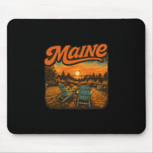 Maine Coast Adirondack Stühle Retro-Sonnenuntergan Mousepad