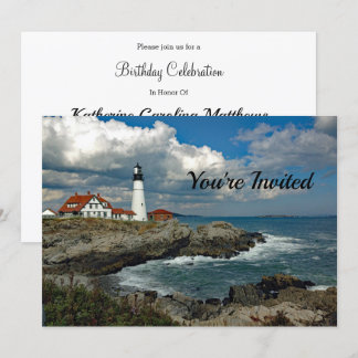 Maine Coast Lighthouse Geburtstag Einladung