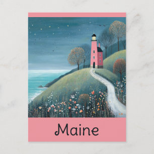 Maine Coast Lighthouse Wasserfarbenreise Postkarte