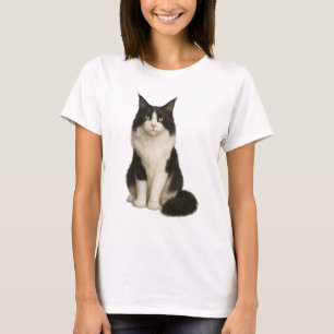 Maine Coon Black and White T-Shirt