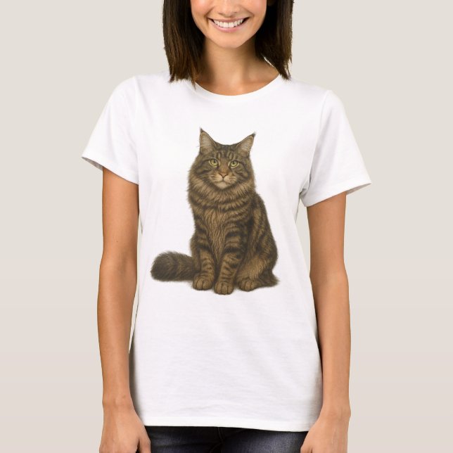 Maine Coon Brown Blotched Tabby T-Shirt (Vorderseite)