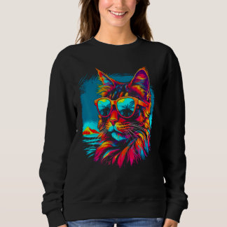 Maine Coon Cat Beach Sweatshirt