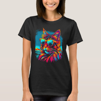 Maine Coon Cat Beach T-Shirt