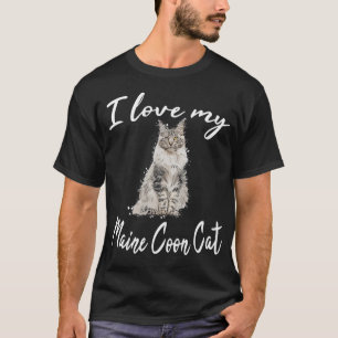 Maine Coon Cat Cats Kitten Maine Coon Katzenmotiv T-Shirt