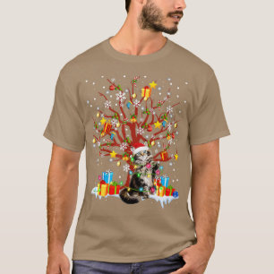 Maine Coon Cat Christmas Tree Lights Ornament Deko T-Shirt
