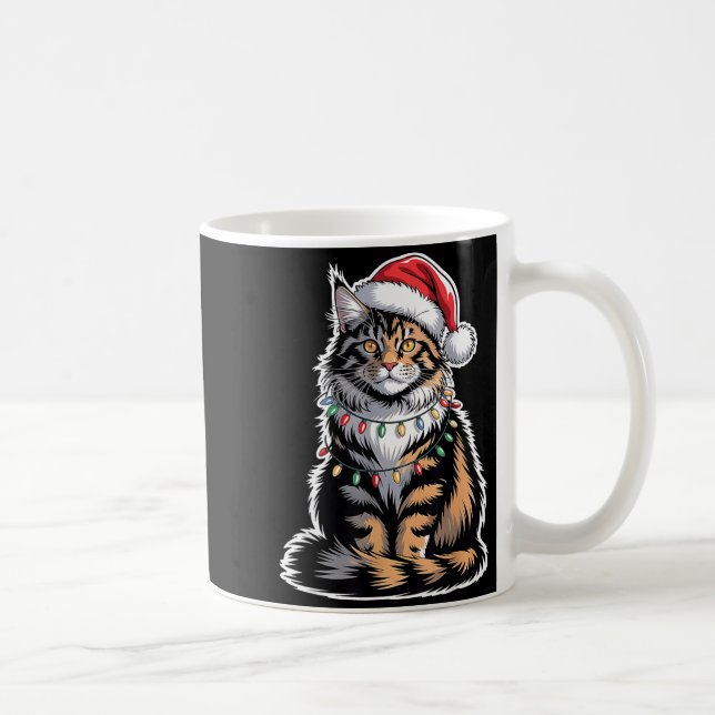 Maine Coon Cat Christmas Xmas Kitten Kitty Lover M Kaffeetasse (Rechts)