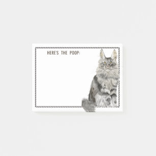 Maine Coon Cat   Funny Edith Text Post-it Klebezettel