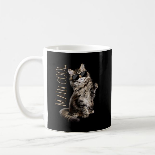 Maine Coon Cat - Haupt Cool  Kaffeetasse (Links)