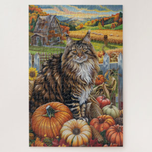 Maine Coon Cat Herbsternte Erntedank Puzzle