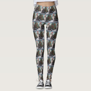 Maine Coon Cat in Schnee Weihnachten Leggings
