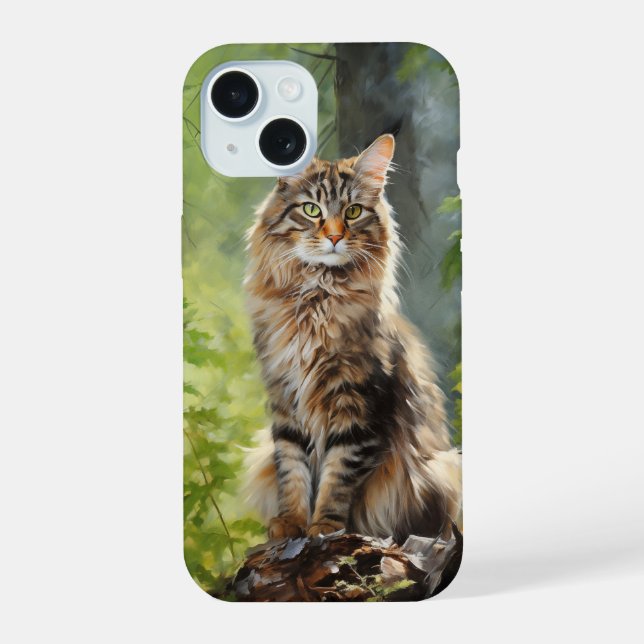 Maine Coon cat iPhone 15 Hülle (Rückseite)