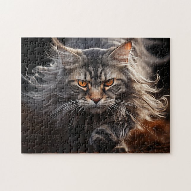 Maine Coon Cat Jagd Puzzle (Horizontal)