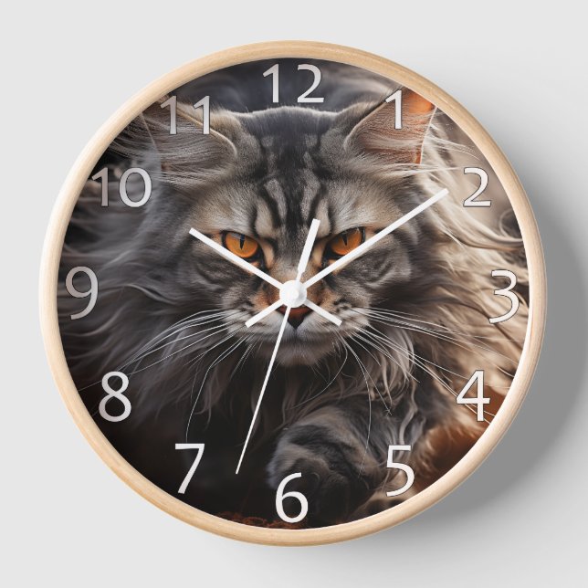 Maine Coon Cat Jagd Uhr (Vorderseite)