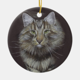 Maine Coon Cat Keramik Ornament