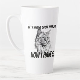 Maine Coon Cat komisch schwarz-weiß personalisiert Milchtasse