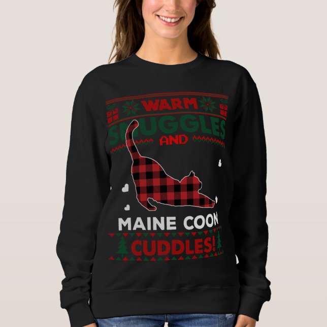 Maine Coon Cat Lover Niedlich Cat Xmas Weihnachten Sweatshirt (Vorderseite)