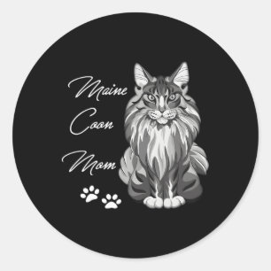 Maine Coon Cat Mama Runder Aufkleber