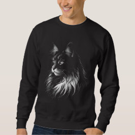 Maine Coon Cat Men's Black Sweatshirt