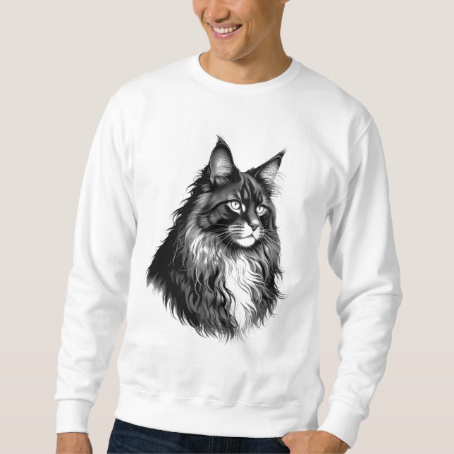 Maine Coon Cat Men's Sweatshirt (Vorderseite)