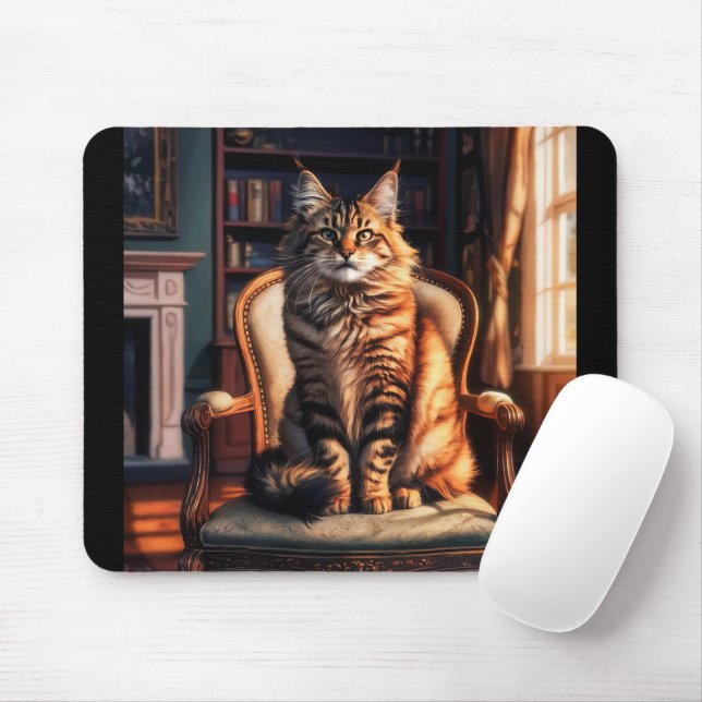 Maine Coon Cat Mousepad (Mit Mouse)