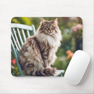 Maine Coon Cat on Chair Mousepad