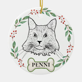 Maine Coon Cat Personalisiert Keramik Ornament