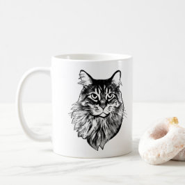 Maine Coon Cat Personalisiert Zeichnend Kaffeetasse