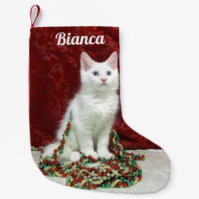 Maine Coon Cat - Personalisierter WeihnachtsStrump Kleiner Weihnachtsstrumpf (Vorderseite)