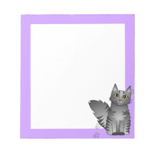 Maine Coon Cat - Silver Gray Tabby Notizblock