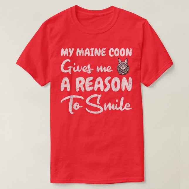 Maine Coon Cat Smile  T-Shirt (Design vorne)