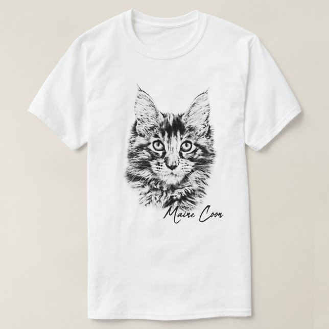 Maine Coon Cat T-Shirt (Design vorne)