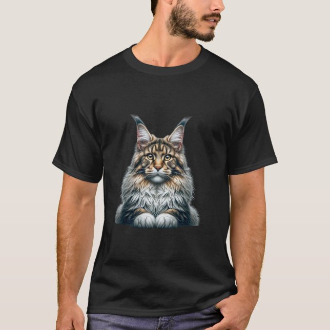 Maine Coon Cat Tee - Einzigartiges Künstlerisches  (Vorderseite)