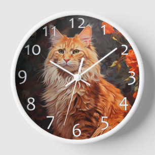 Maine Coon cat Uhr