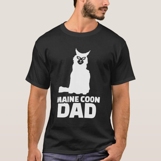 Maine Coon Cat Vater T-Shirt (Vorderseite)