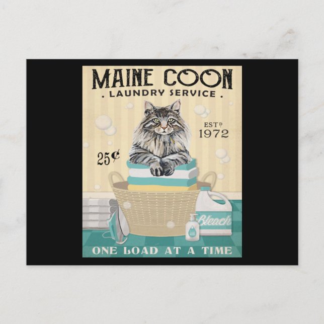 Maine Coon Cat Wäsche Company 2 Postkarte (Vorderseite)