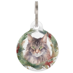 Maine Coon Cat Weihnachtsschreath Festive Kitten Haustiermarke