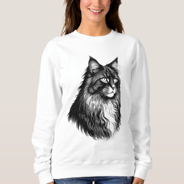 Maine Coon Cat Women's Sweatshirt (Vorderseite)