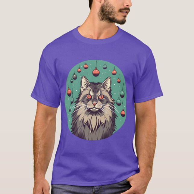 Maine Coon Cat Xmas Ornament1 T-Shirt (Vorderseite)