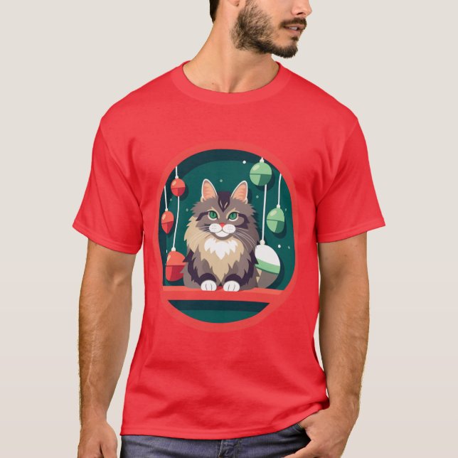 Maine Coon Cat Xmas Ornament T-Shirt (Vorderseite)