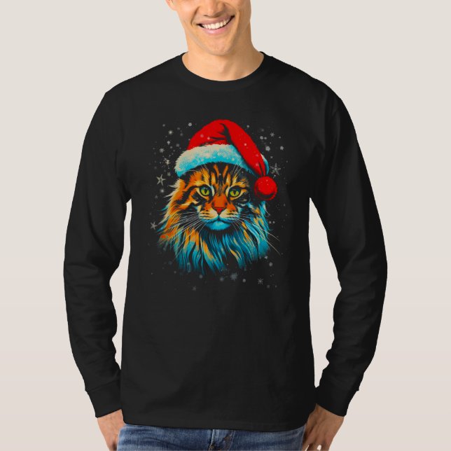 Maine Coon Cat Xmas T-Shirt (Vorderseite)