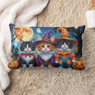 Maine Coon Cats Pumpkin Halloween Funny Lendenkissen