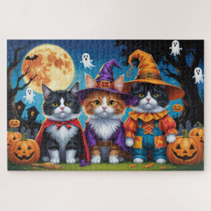 Maine Coon Cats Pumpkin Halloween Funny Puzzle