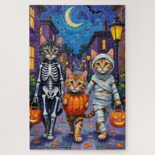 Maine Coon Cats Trick-or-Treating zu Halloween Puzzle