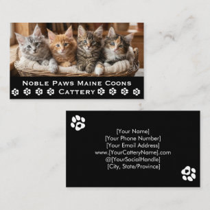 Maine Coon Cattery   Tierzüchter Anpassbar Visitenkarte