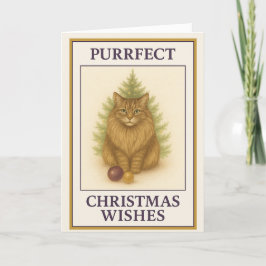 Maine Coon Christmas Card - "Boston" Purfect Cat Feiertagskarte