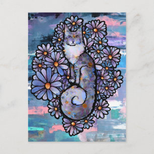 Maine Coon Dilute Calico Katze Lila                Postkarte