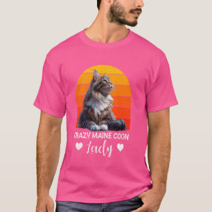 Maine Coon Eigentümer CRAZY MAINE COON LADY Cat Mo T-Shirt