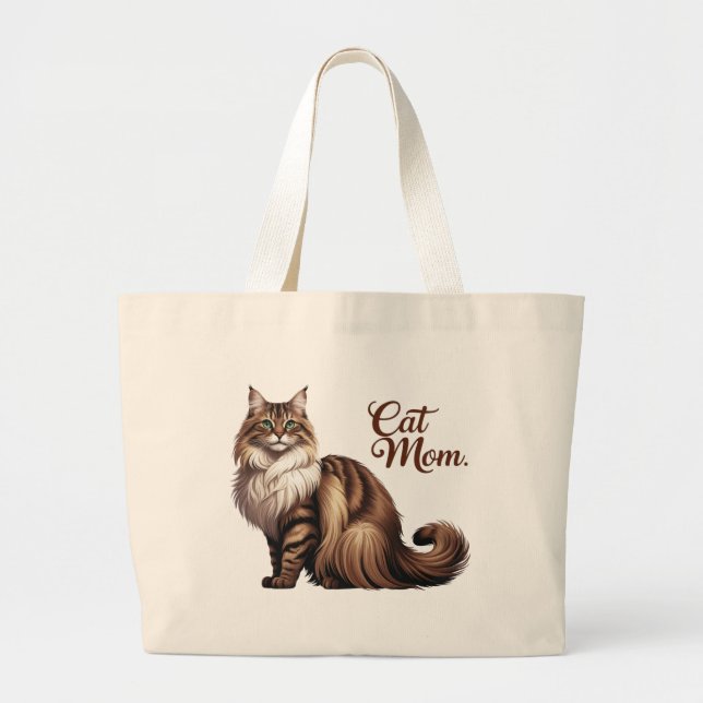 Maine Coon Empire Cat Mama Tote Bag I Jumbo Stoffbeutel (Vorne)